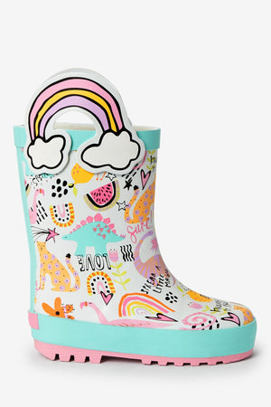 Dinossi - Kinder Gummistiefel Love Fleece mit Griffen
