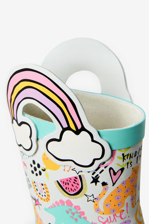 Dinossi - Kinder Gummistiefel Love Fleece mit Griffen