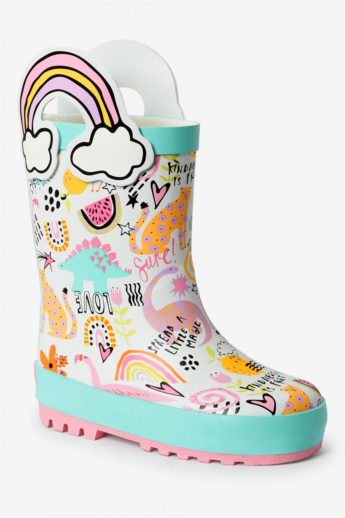 Dinossi – Handled Love Fleece Kinder-Regenstiefel – 30,5 