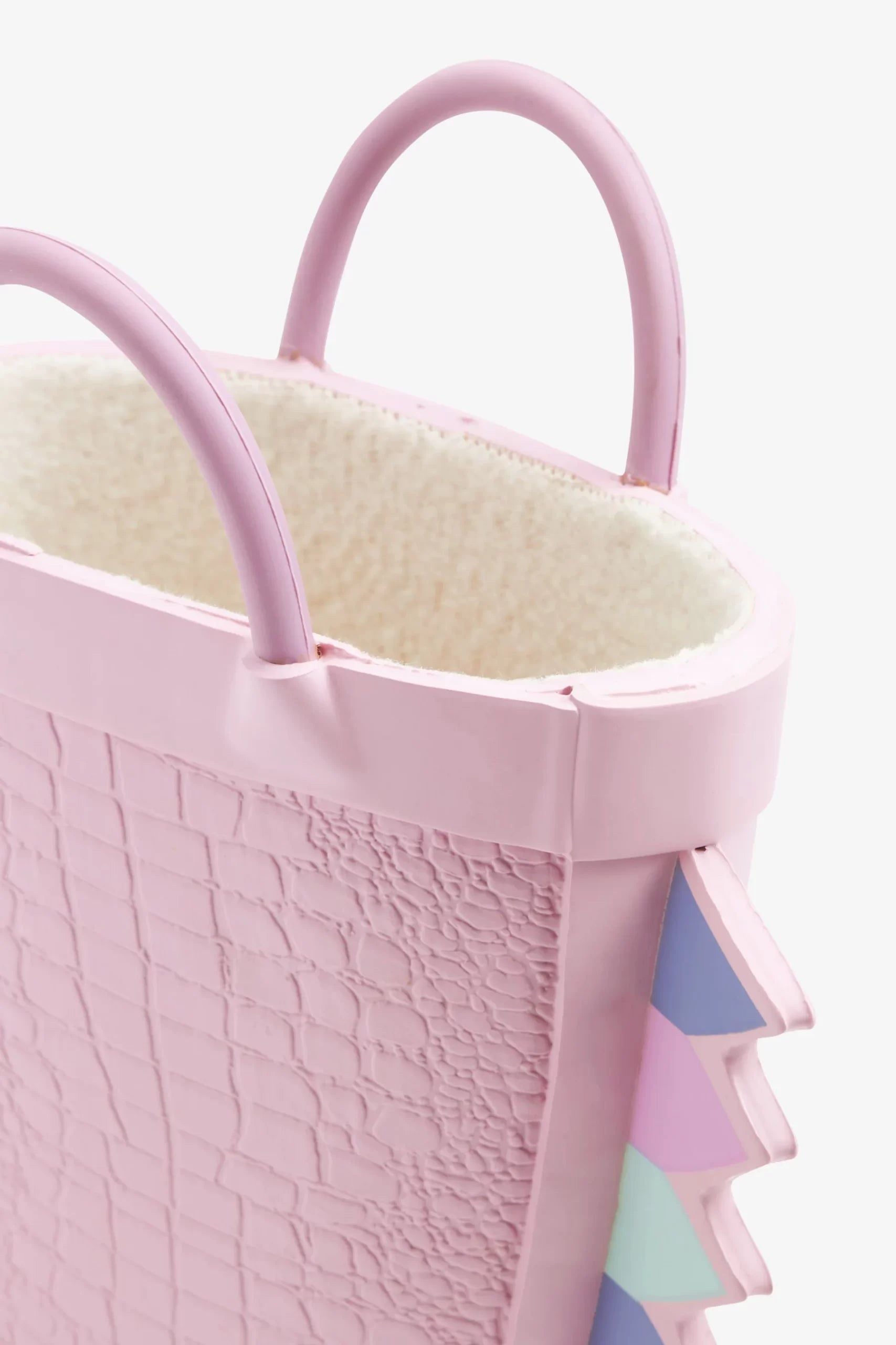 Dinossi – behandelte rosa Dinosaurier-Fleece-Regen- und Winterstiefel mit weicher Sohle für Mädchen – 30,5