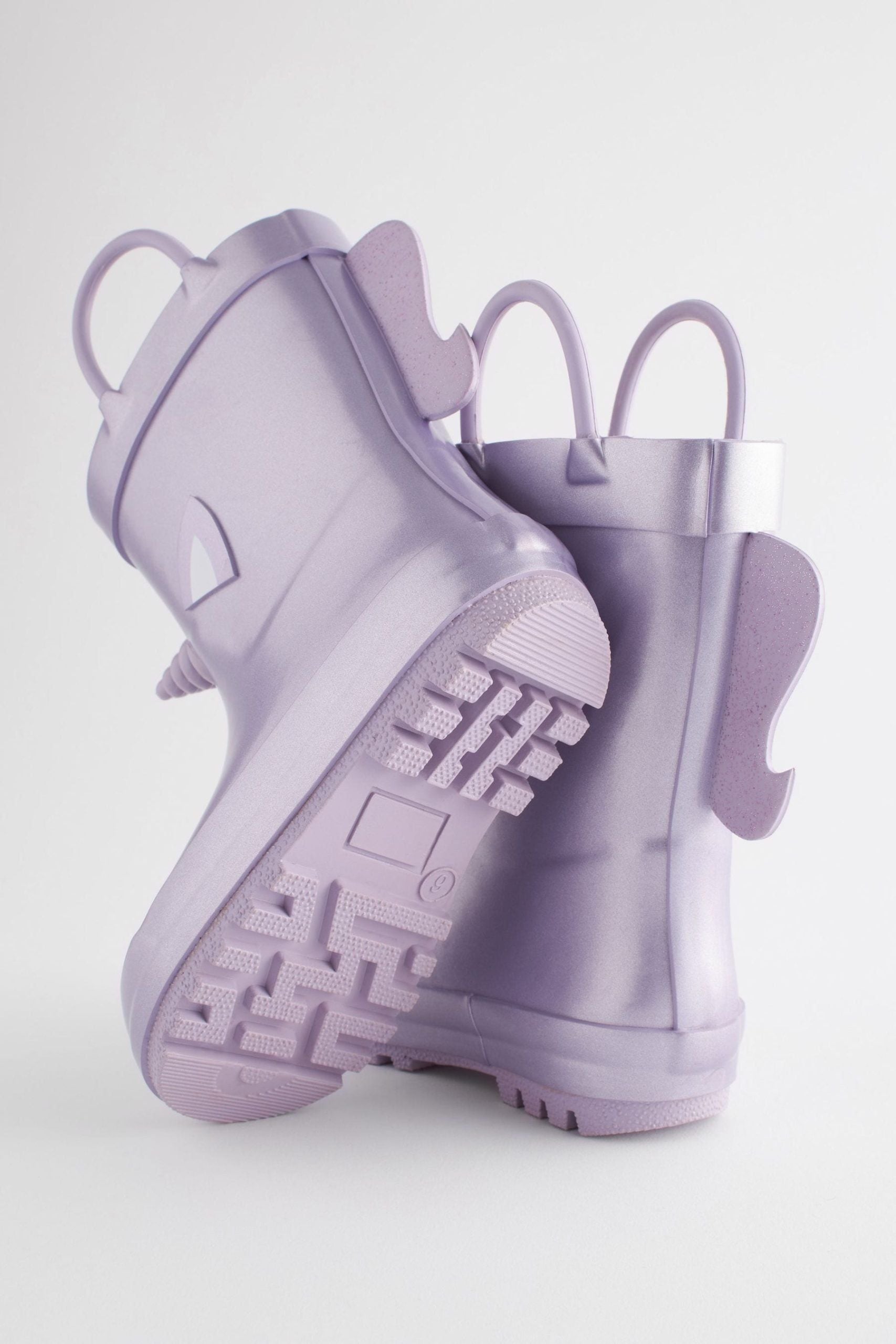 Dinossi - Lilac Purple Unicorn Mädchen-Fleece-Regenstiefel mit weicher Sohle - 30,5