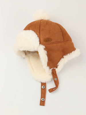 Dinossi - Polar Fur Pompom Pilot Kindermütze 