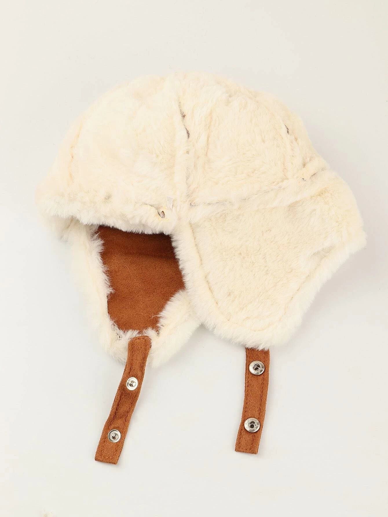 Dinossi - Polar Fur Pompom Pilot Kindermütze 
