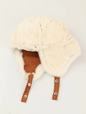 Dinossi - Polar Fur Pompom Pilot Kindermütze 