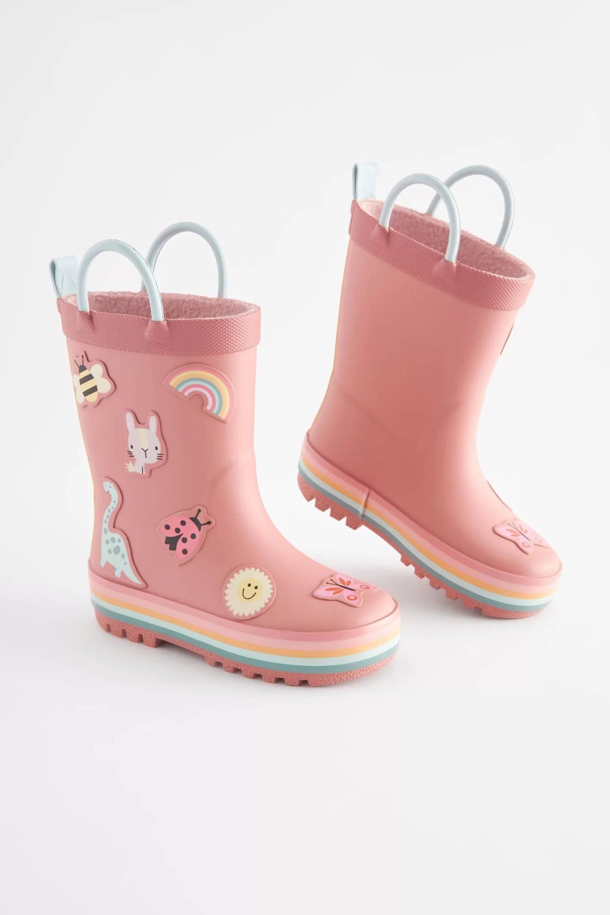 Dinossi – Fleece-Regenstiefel für Mädchen in Zartrosa mit weicher Sohle – 28
