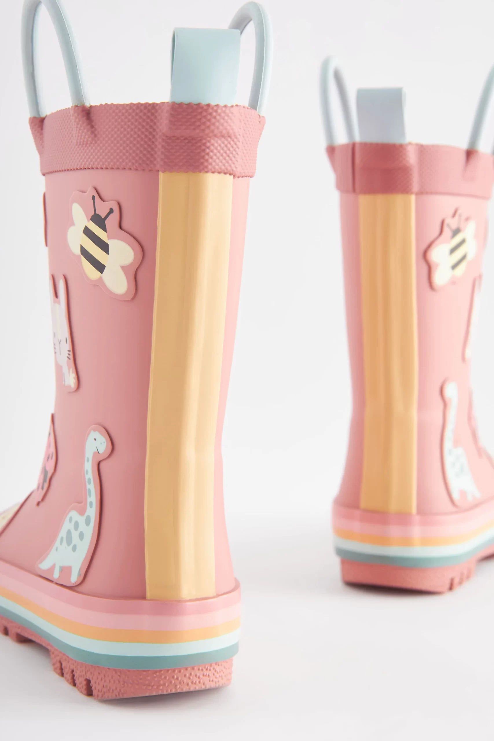Dinossi – Fleece-Regenstiefel für Mädchen in Zartrosa mit weicher Sohle – 28