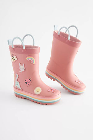 Dinossi – Fleece-Regenstiefel für Mädchen in Zartrosa mit weicher Sohle – 29
