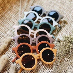 Dinossi – Nachhaltige Kindersonnenbrille, rundes Modell – Braun 
