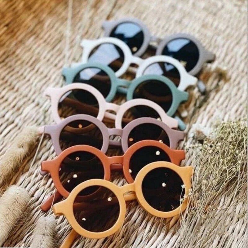 Dinossi – Nachhaltige Kindersonnenbrille, rundes Modell – Braun 
