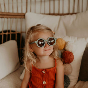 Dinossi – Nachhaltige Kindersonnenbrille, rundes Modell – Braun 