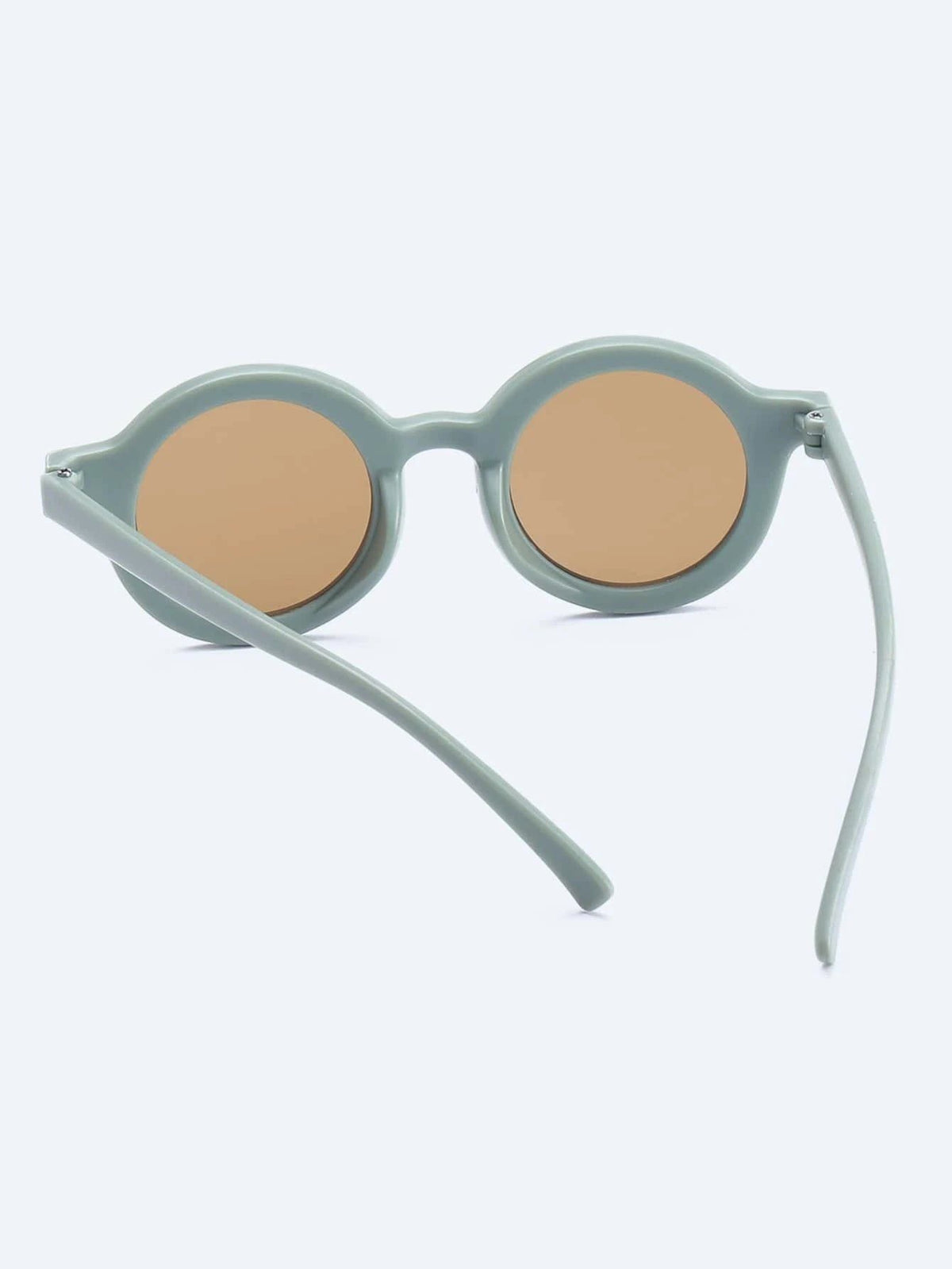 Dinossi – Nachhaltige dunkelgrüne runde Kindersonnenbrille 