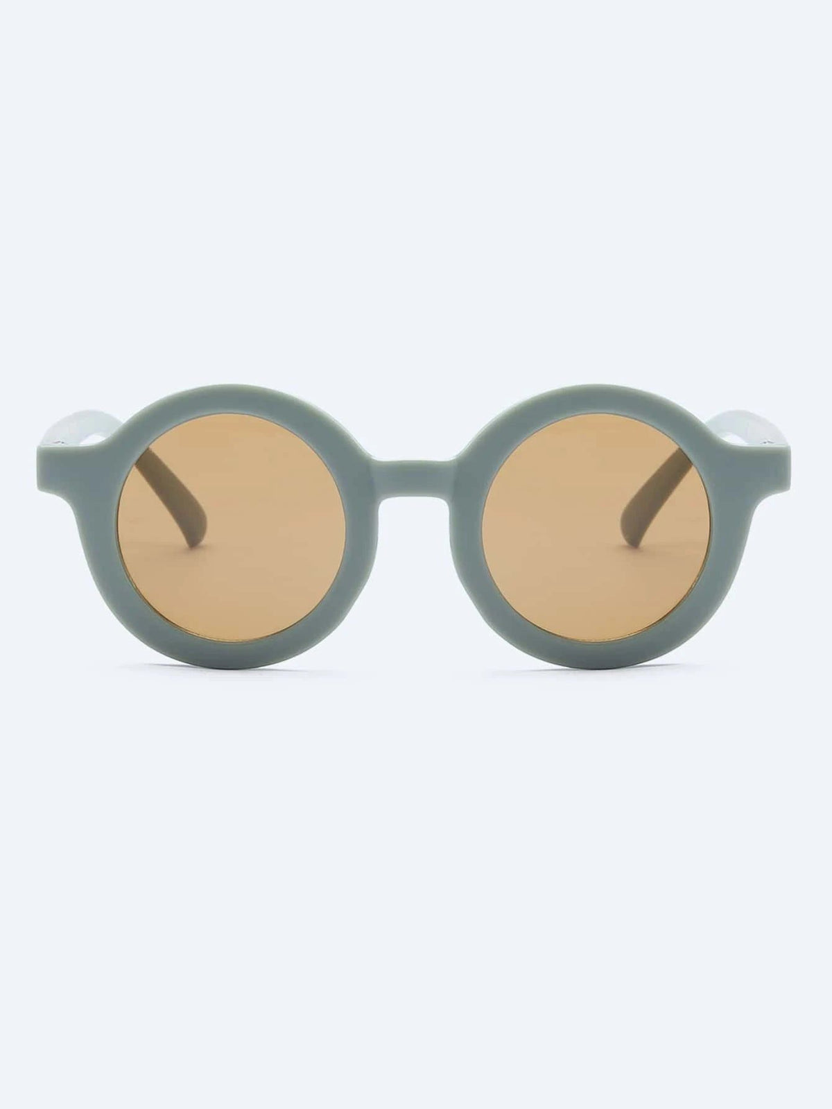 Dinossi – Nachhaltige dunkelgrüne runde Kindersonnenbrille 