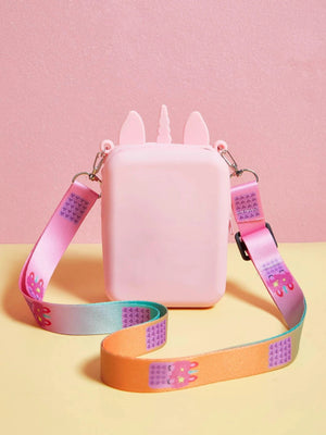 Dinossi - Rosa Mädchen-Umhängetasche mit Einhorn-Popit-Design 