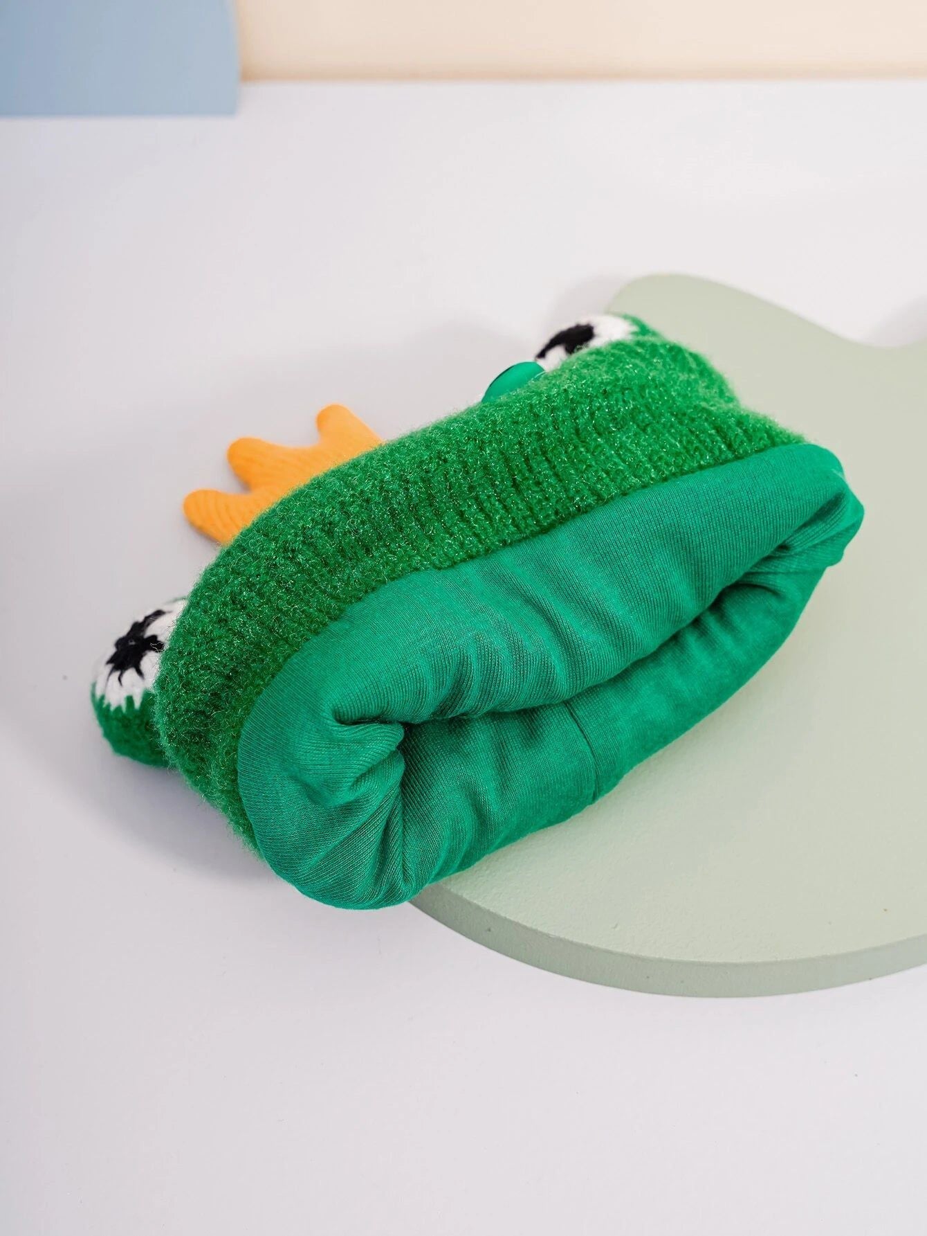 Dinossi - Green King Frog Kindermütze mit Fleece 