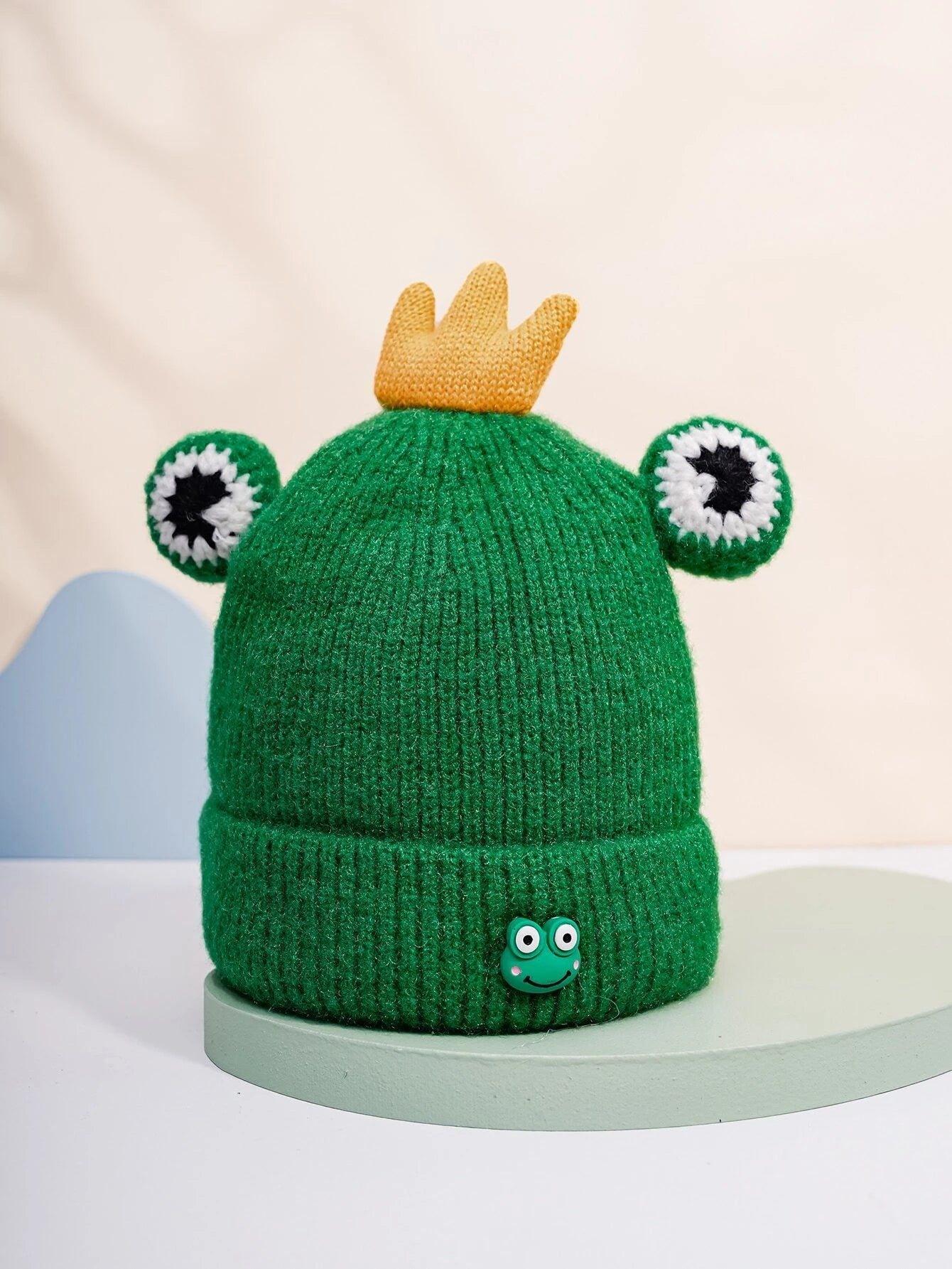Dinossi - Green King Frog Kindermütze mit Fleece 