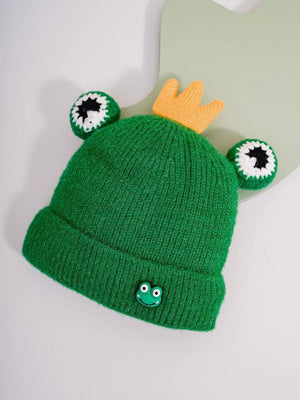 Dinossi - Green King Frog Kindermütze mit Fleece 