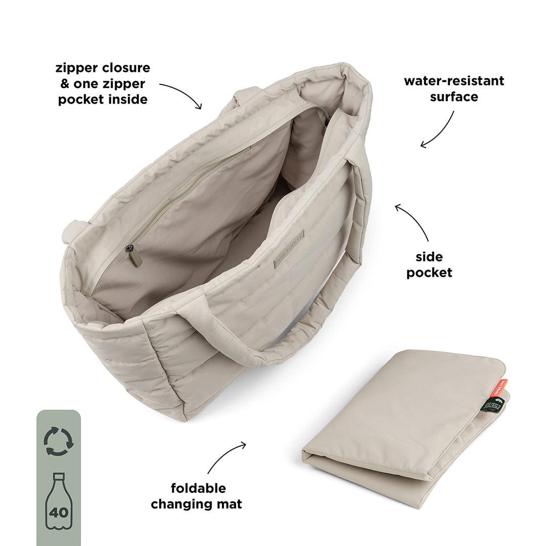 Done by Deer Quilted Changing Tote Bag - Sand-Changing Bags-Sand- | Natural Baby Shower