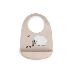 Done By Deer Silicone Bib - Sheepy Sand-Bibs-Sheepy Sand- | Natural Baby Shower