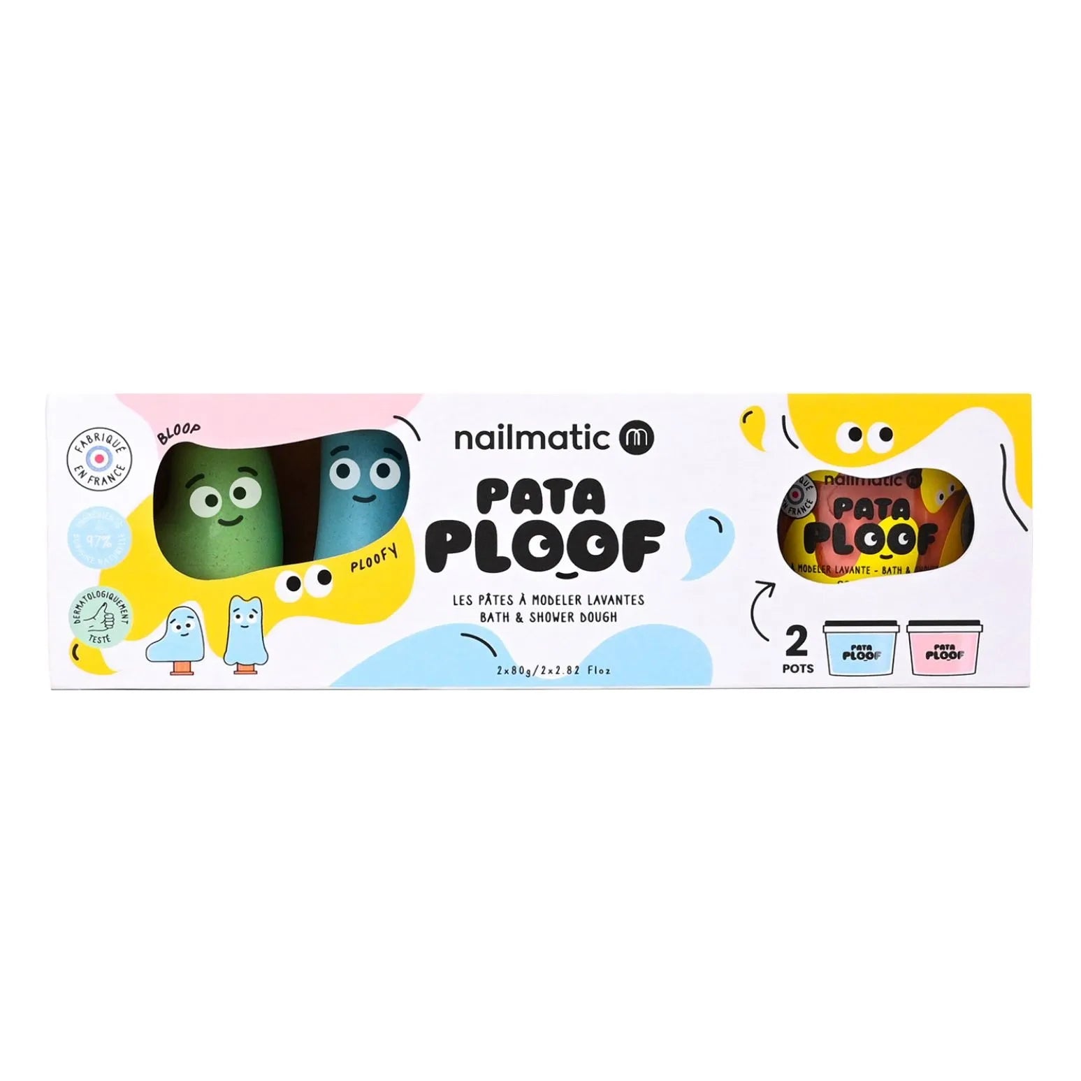 Nailmatic Kids – Pataploof Abwaschbare Modelliermasse und 2 Formen im Set | Blau