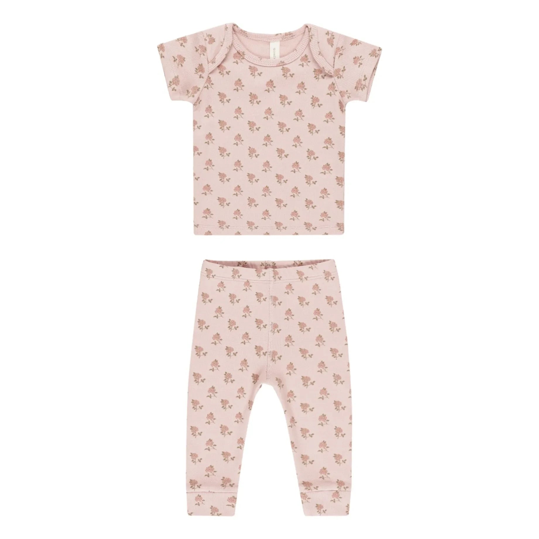 Quincy Mae - T-Shirt und Leggings Set mit Blumen | Rosa