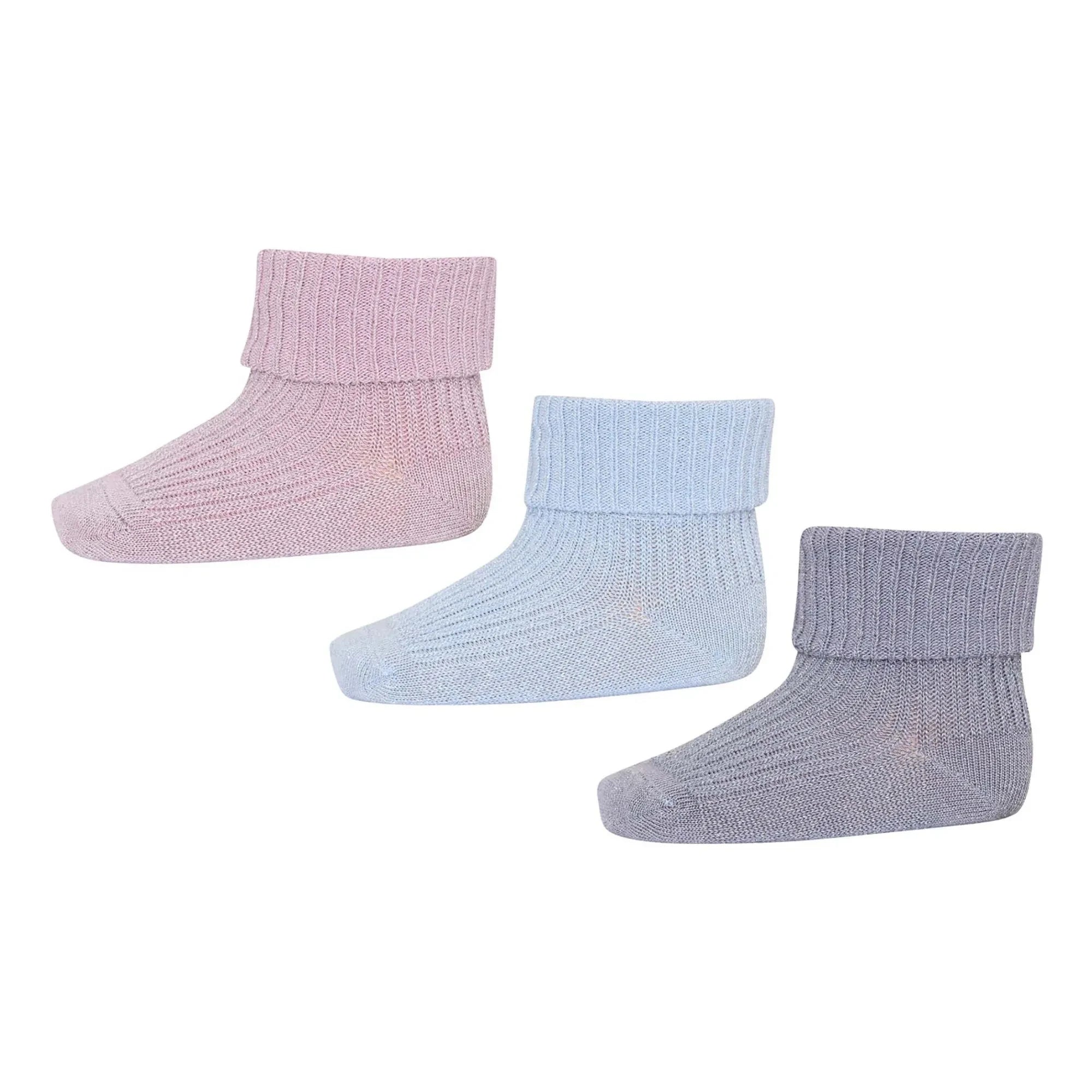 Mp Denmark - 3er-Pack Ida Pailletten-Socken | Lila