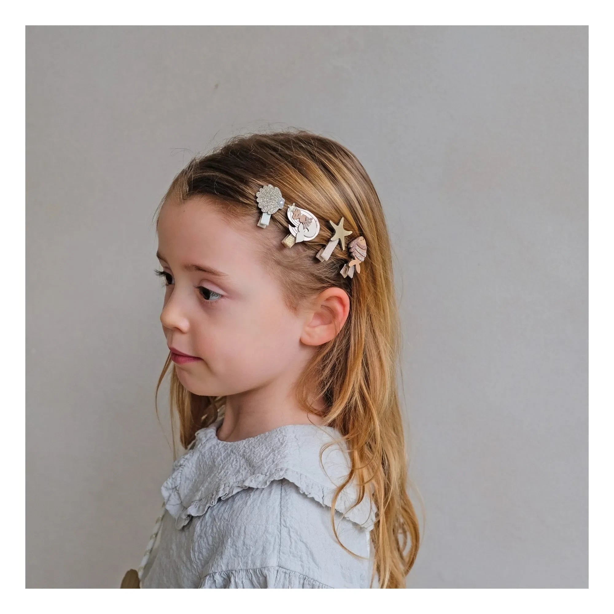 Mimi & Lula - 8-teiliges Mini-Meerjungfrau Haarspangen Set | Gold