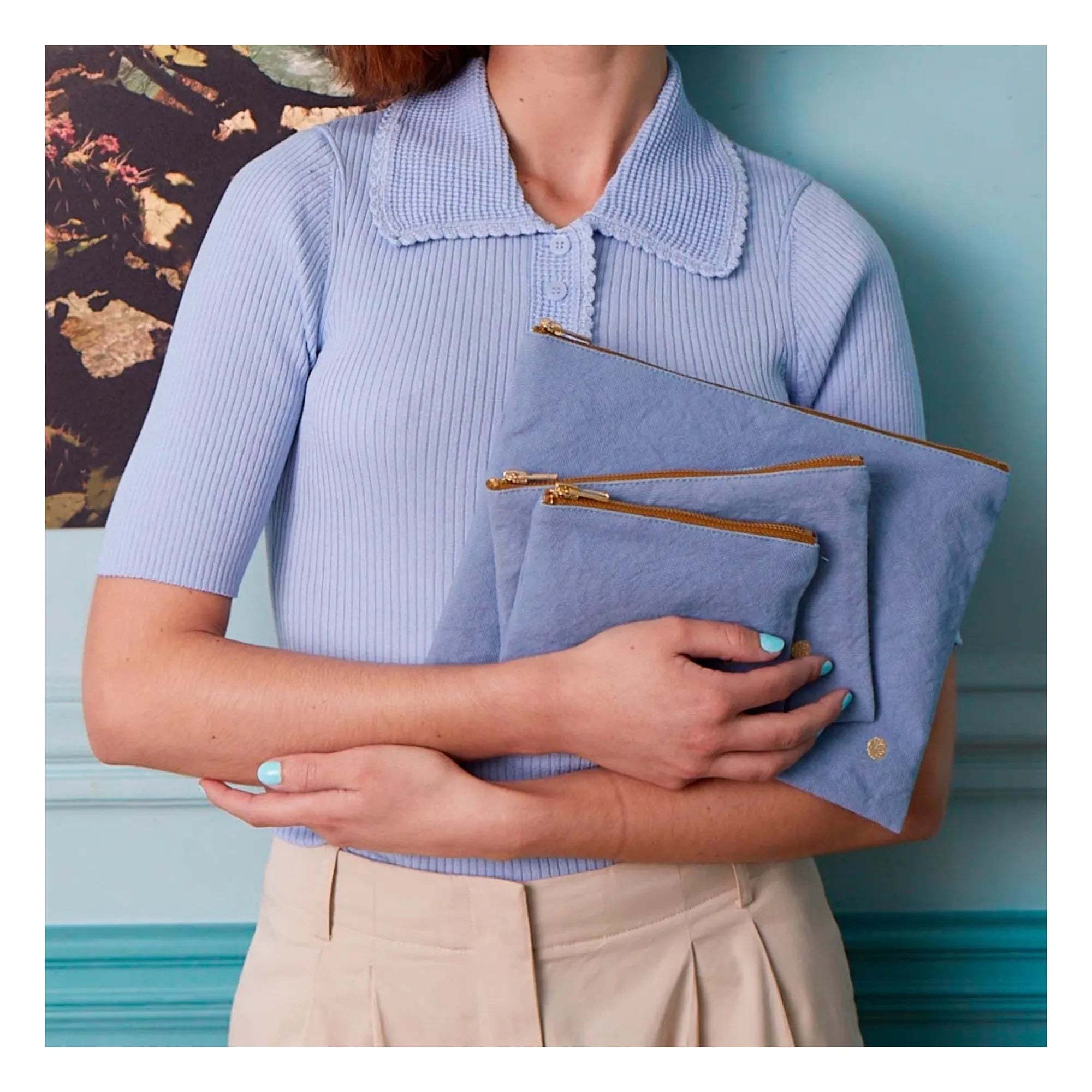 Das Tüpfelchen auf dem i - Iona Clutch Tasche | Blau