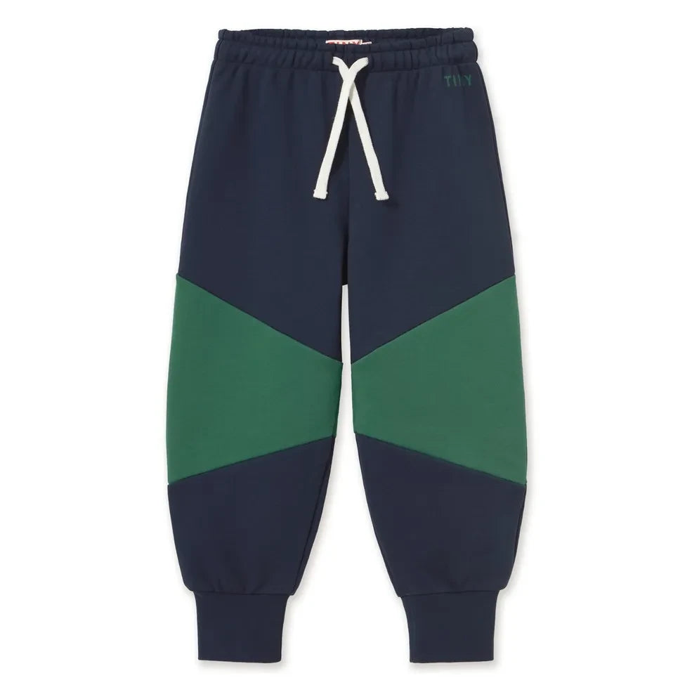 Tinycottons – Jogginghose aus Bio-Baumwolle mit Farbblock-Design | Marineblau