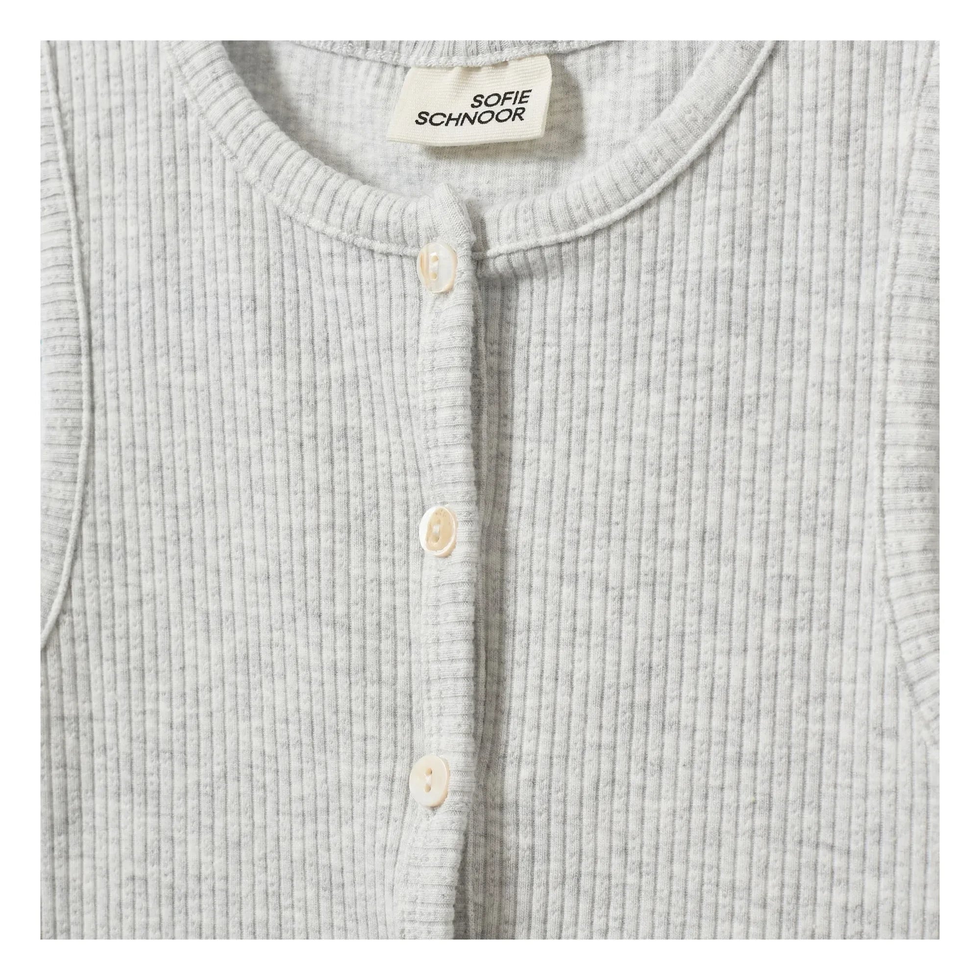 Sofie Schnoor - Tamilia Cotelé Neckholder-Top | Hellgrau