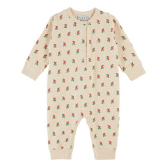 Emile et Ida - Blumenmuster Fleece-Overall | Ecru