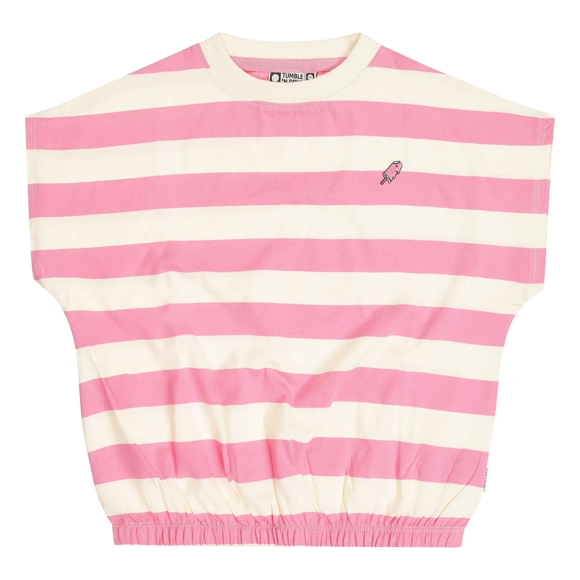 Tumble N'Dry – Colatina Oversize Gestreiftes T-Shirt aus Bio-Baumwolle | Rosa