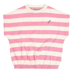 Tumble N'Dry – Colatina Oversize Gestreiftes T-Shirt aus Bio-Baumwolle | Rosa