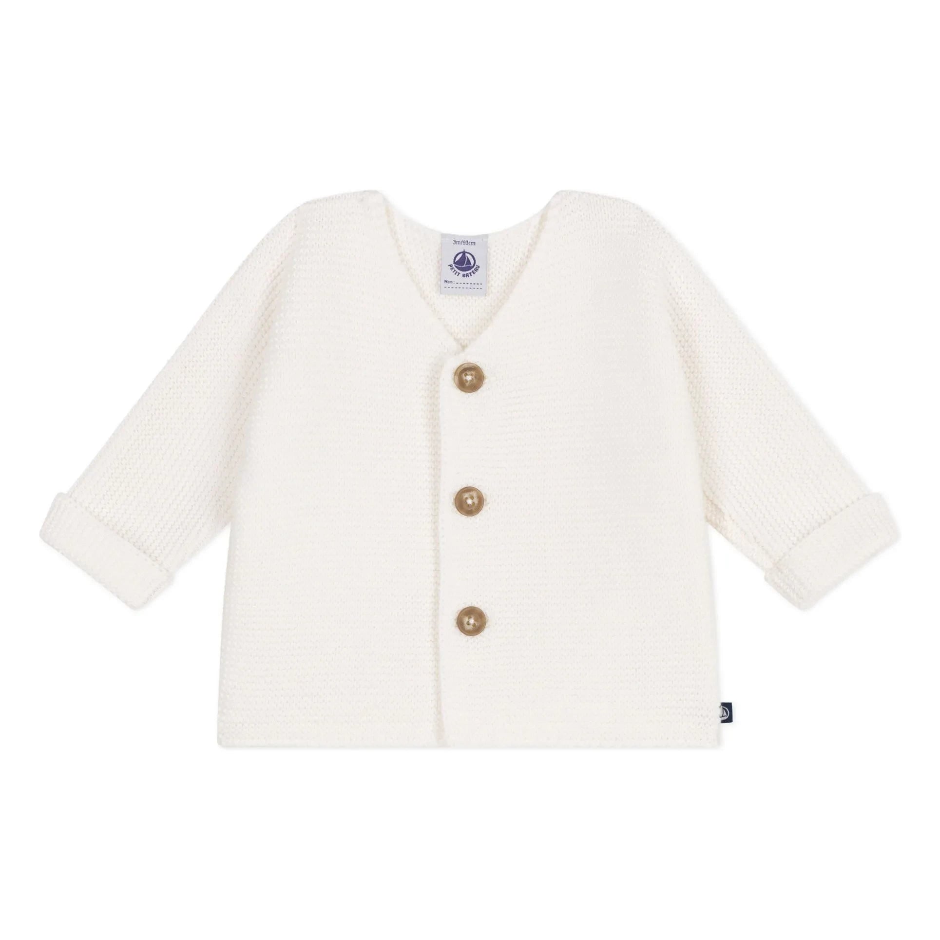 Petit Bateau – Barby Strickjacke aus Bio-Baumwolle | Weiß