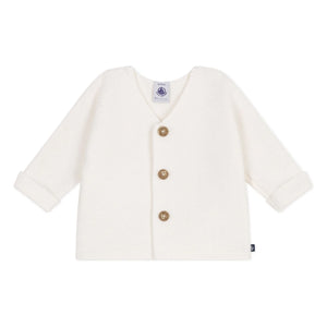 Petit Bateau – Barby Strickjacke aus Bio-Baumwolle | Weiß