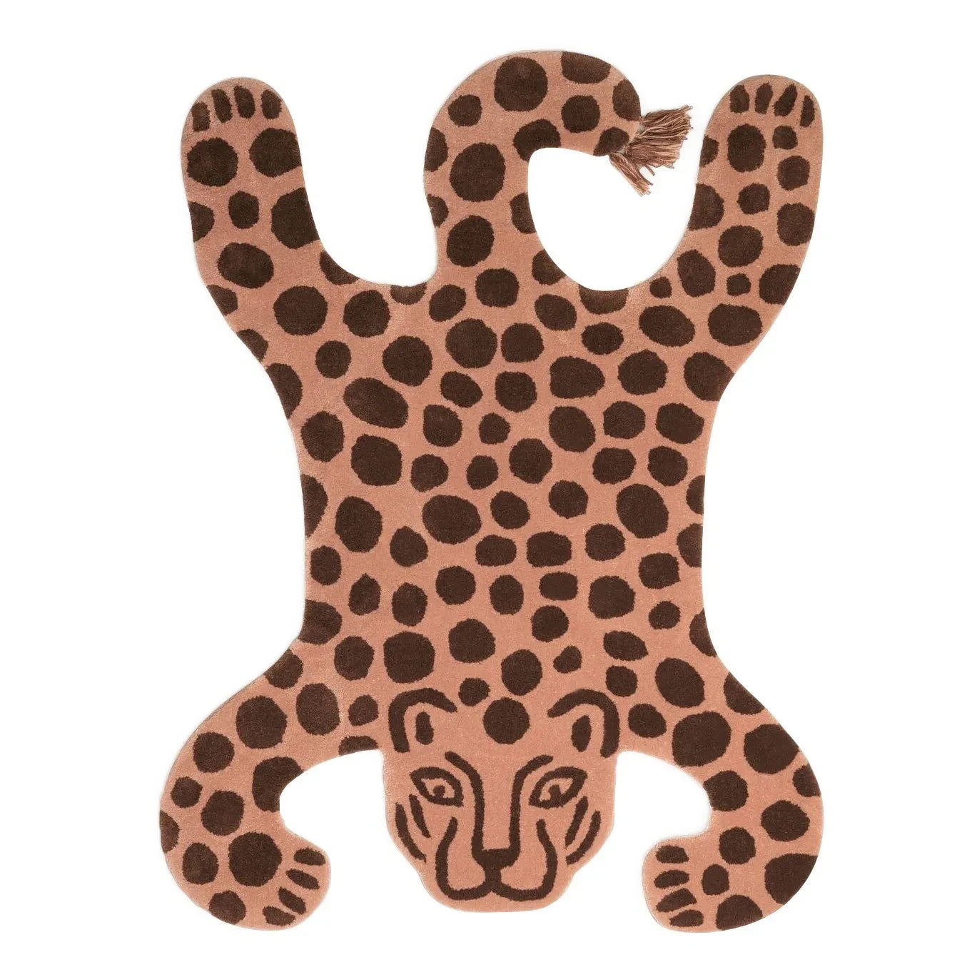 Ferm Living Kids - Safari Leopard Tuft-Teppich 160x118 cm | Ziegelrot