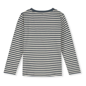 Gray Label - Gestreiftes T-Shirt aus Bio-Baumwolle | Graublau