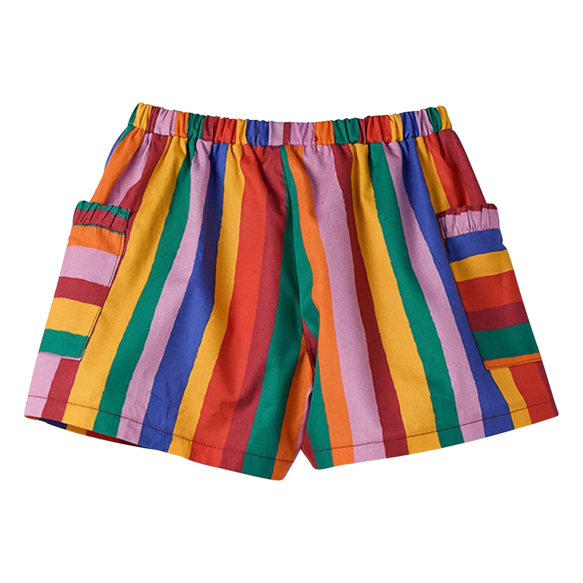 Fabula - Gestreifte Shorts | Rot