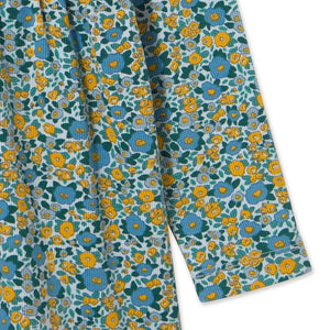 Tinycottons – Kleid aus Bio-Baumwollcord mit Blumenmuster | Blau