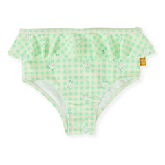 Goldie + Ace – Kariertes Blumen-Badeshöschen | Grün