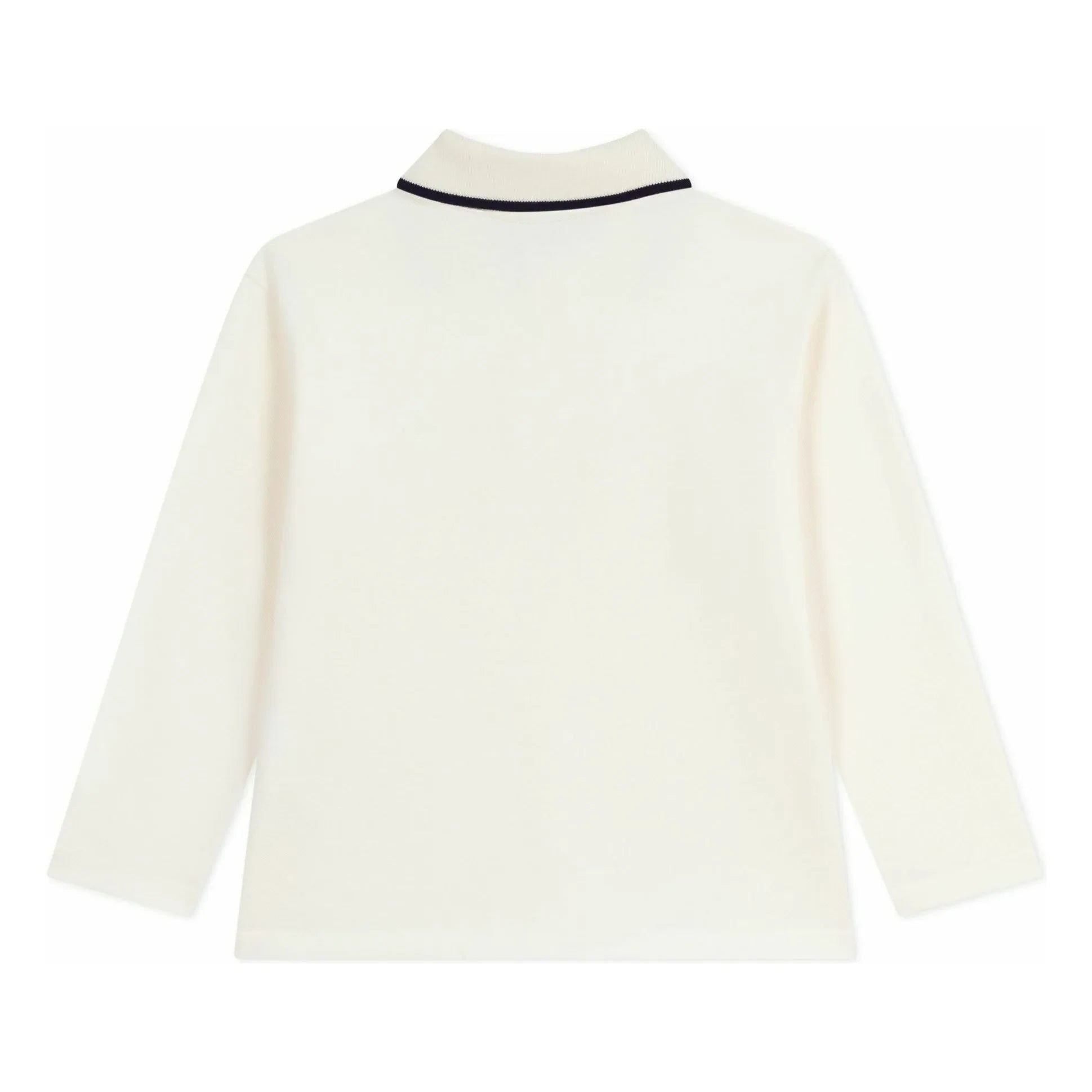 Petit Bateau - Poloshirt aus Bio-Baumwolle mit Kontrastkante | Naturweiß