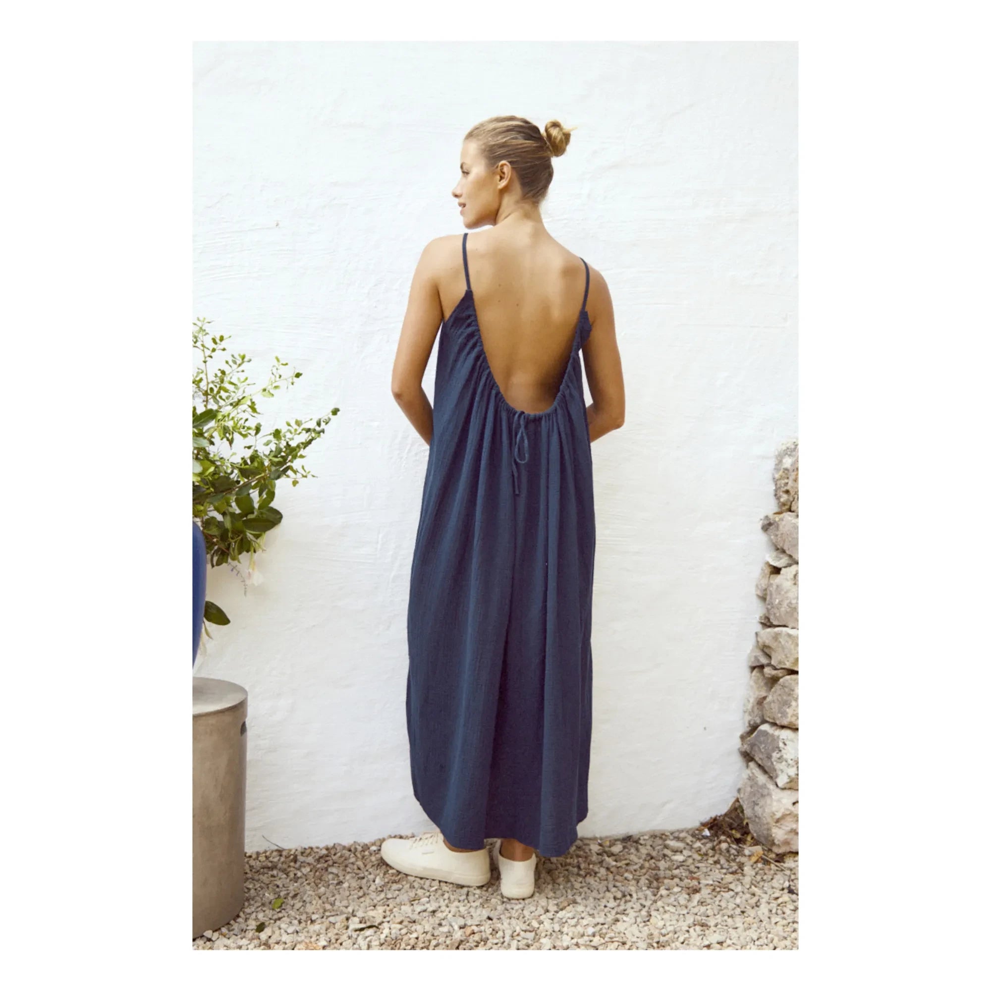 Anja Paris - Baumwollgaze-Kleid | Marineblau