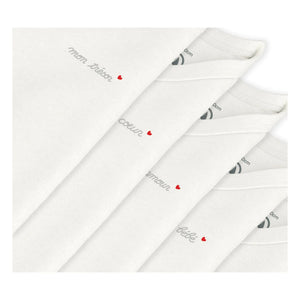 Petit Bateau - 5er Pack Bio-Baumwoll-Bodys "Mon Ange" | Ecru