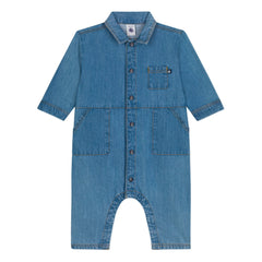 Petit Bateau - Matin Denim Strampler | Jeansblau