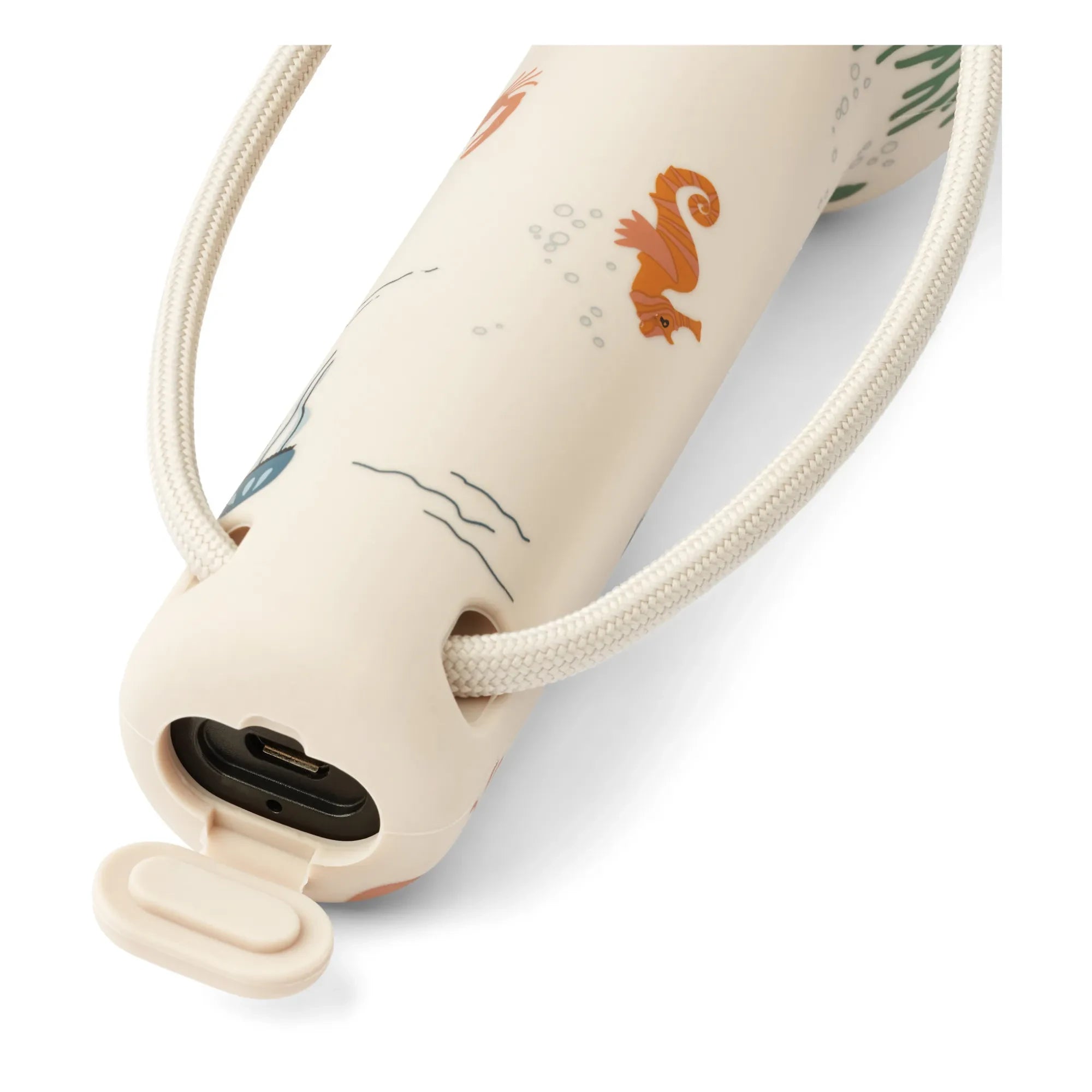 Liewood - Graue Silikon-Taschenlampe | Meerestier/Sandfarben