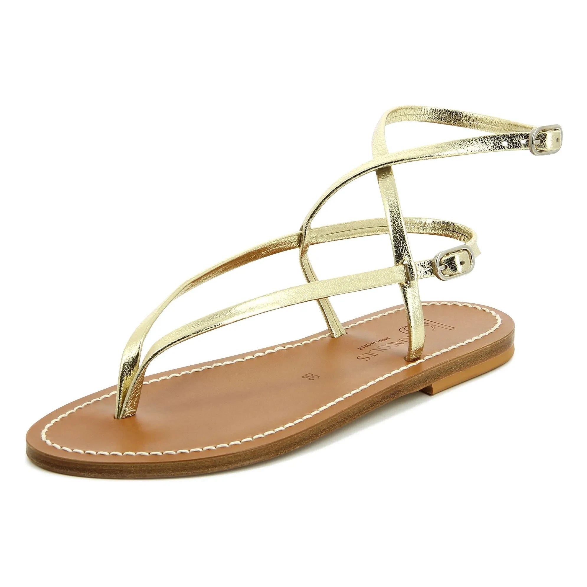 K.Jacques – Abako Metallische Sandalen | Champagner