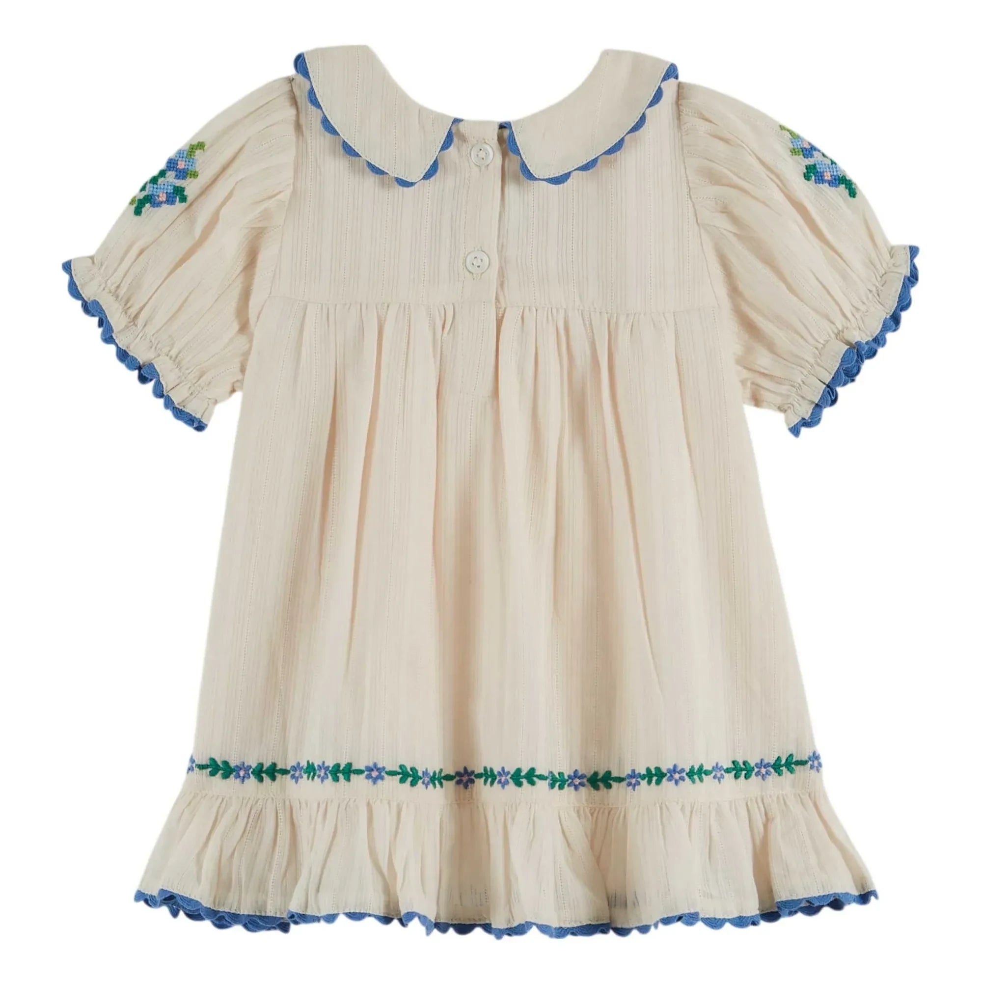 Emile et Ida – Besticktes Claudine-Kleid | Creme