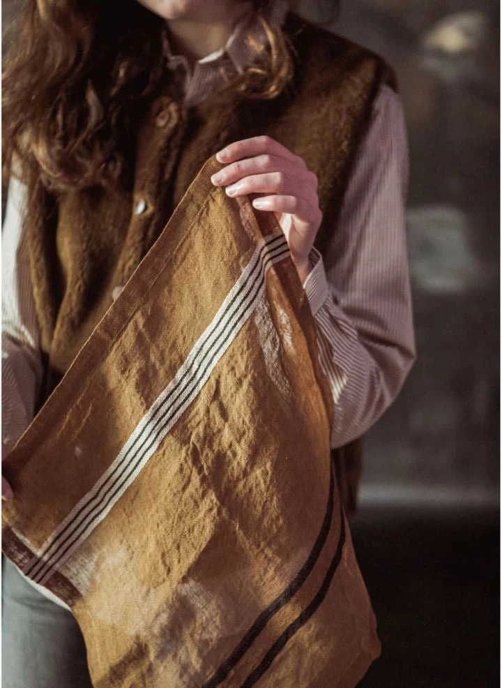 Libeco - Gestreifte Tischserviette | Beige