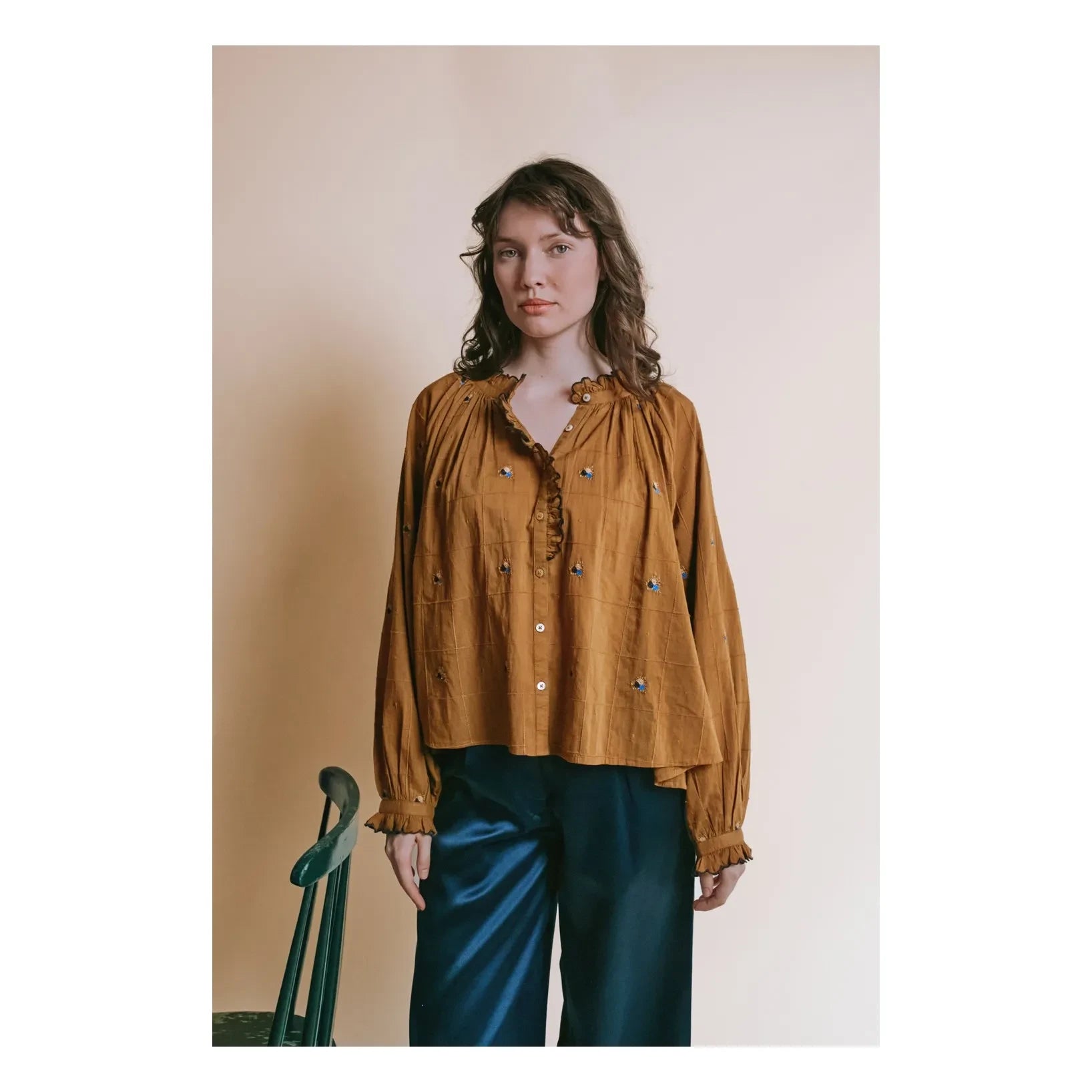 Emile et Ida - Vintage Elyana bluz | Taupe kahverengi