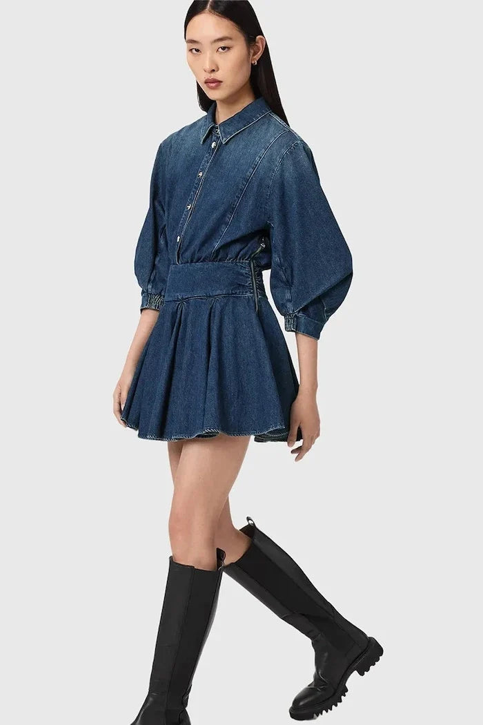 AllSaints ARLO Denim İspanyol Elbise