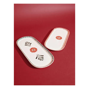 Serax - Baazar ovale Servierplatte, Waww La Table - 2er Set | Rot